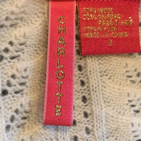 Charlotte Tarantola Women's S cream wool Angora snap up vintage look cardigan - Picture 7 of 10